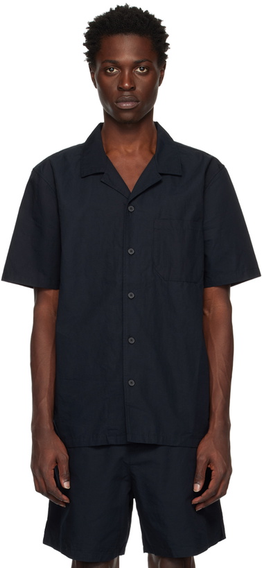 Photo: FRAME Navy Camp Shirt