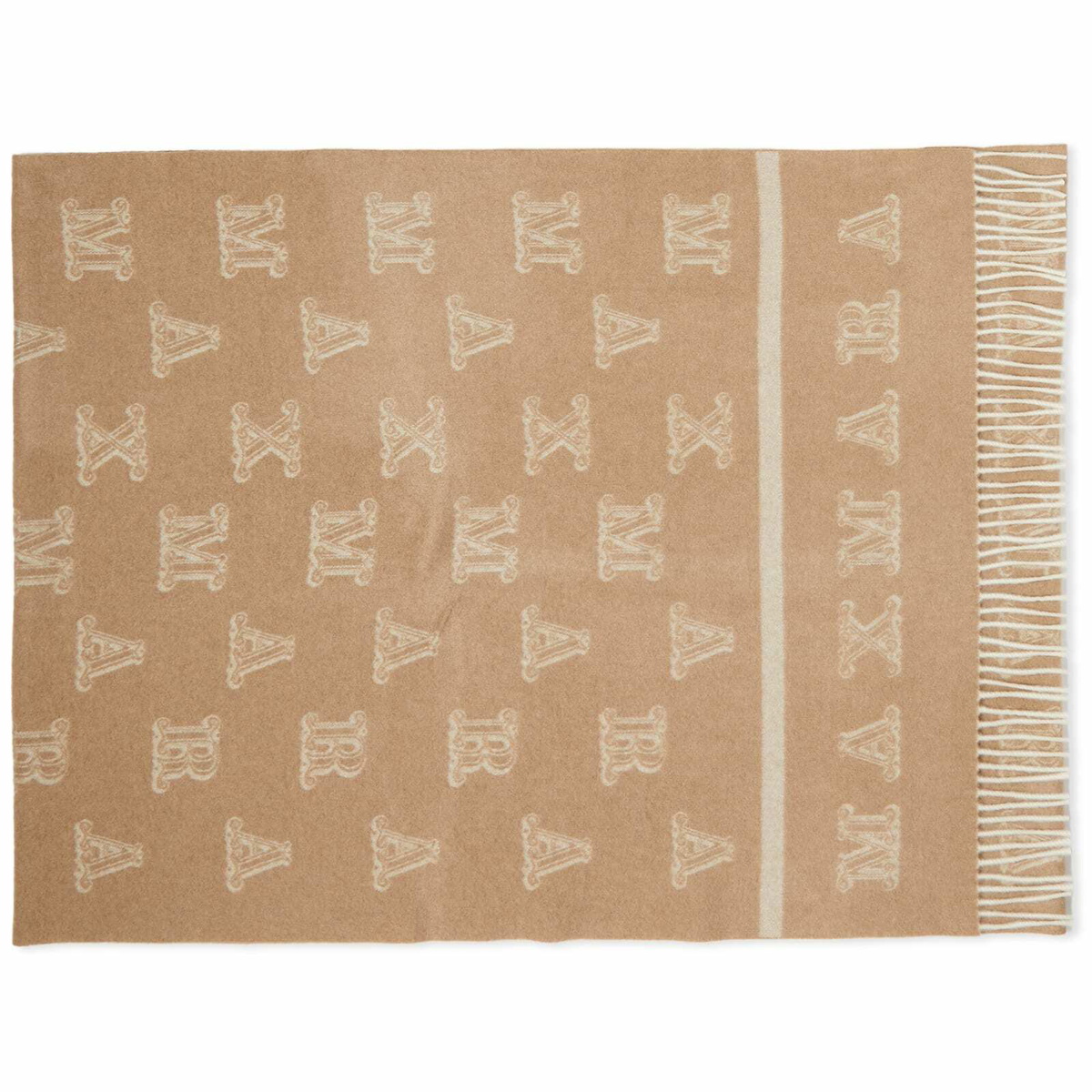 【関税&送料込】Max Mara Wsklause Scarf In Cashmere Max Mara Women's Wsklause All Over Logo Scarf in Camel Max Mara