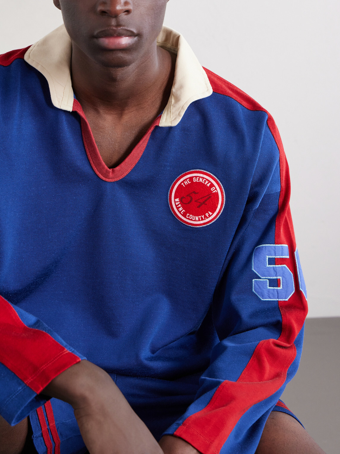 BODE - Lakewood Appliquéd Jersey Polo Shirt - Blue
