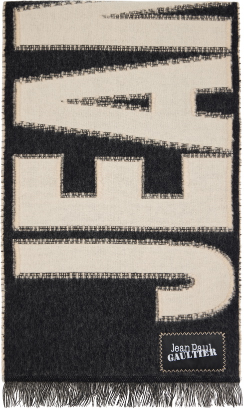Photo: Jean Paul Gaultier Black & Beige Logo Scarf
