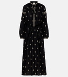 Isabel Marant Rodilia embroidered silk maxi dress