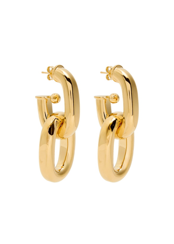 Photo: Rabanne XL Link Chain Hoop Earrings - Gold - One Size