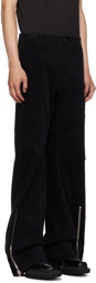We11done Black Zip Vent Trousers