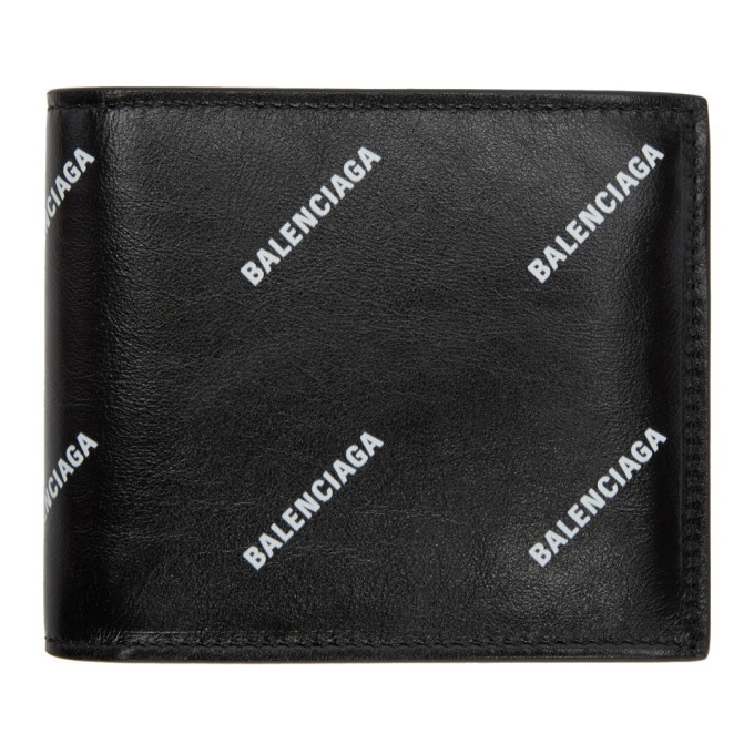 Photo: Balenciaga Black All Over Logo Wallet
