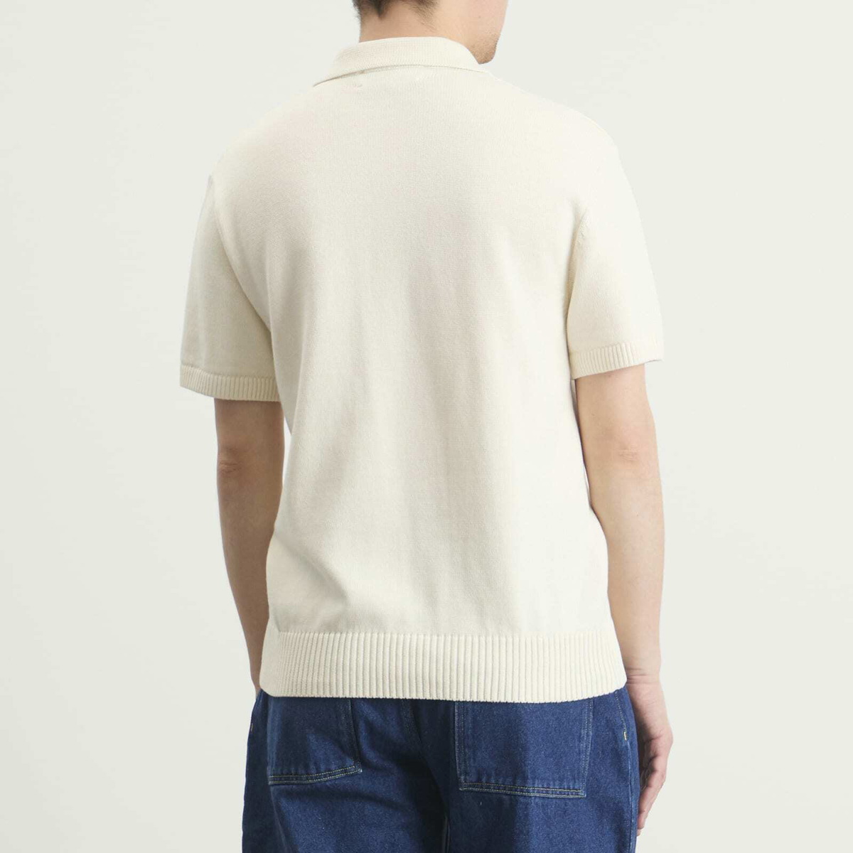 Palmes Men's Cotton Knit Polo in Off-White