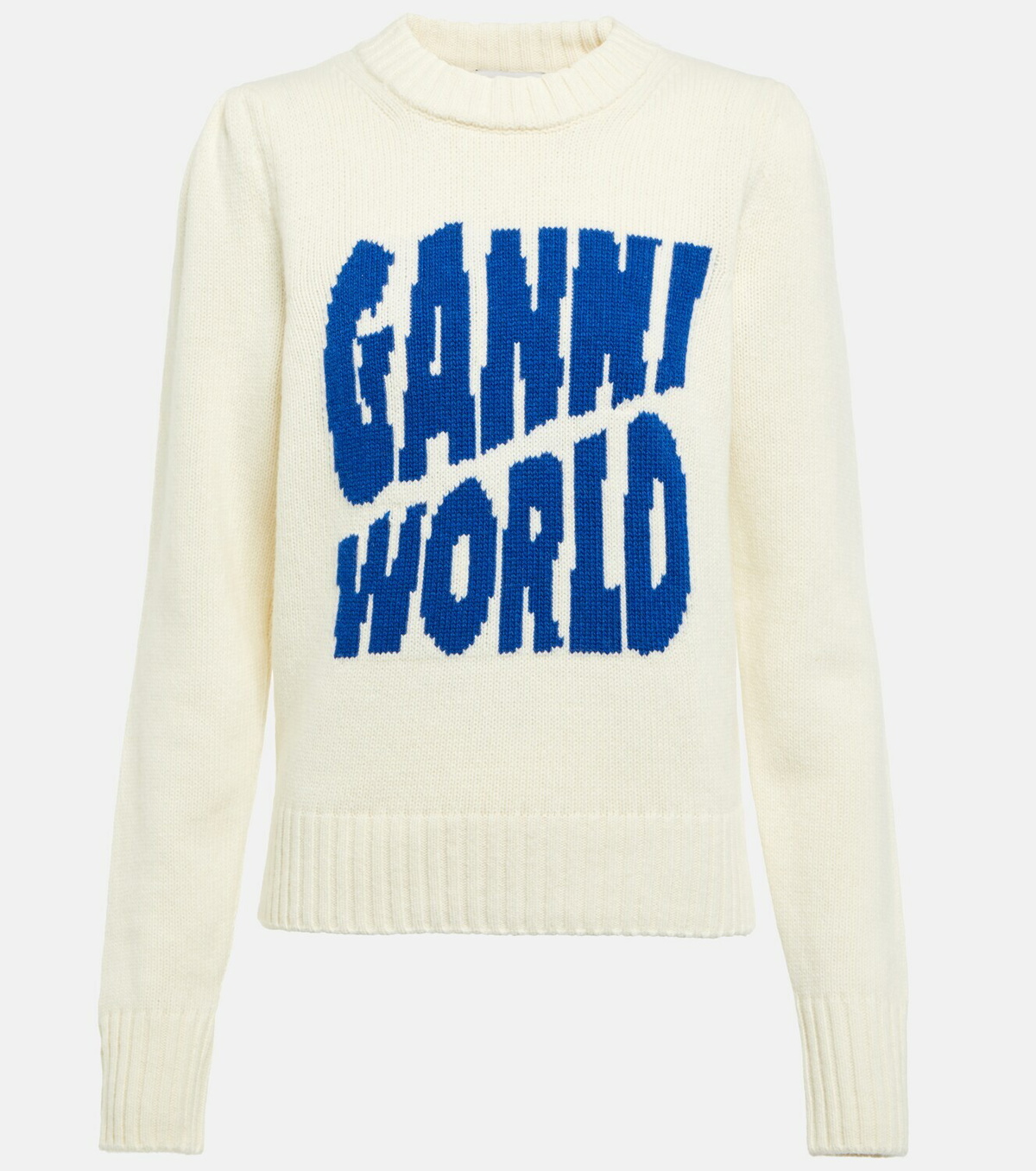 Ganni - Wool-blend jacquard sweater