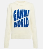 Ganni - Wool-blend jacquard sweater