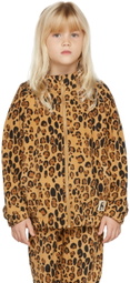 Mini Rodini Kids Beige Fleece Leopard Jacket