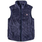 Danton Men's High Pile Fleece Stand Collar Vest in Smoke Blue