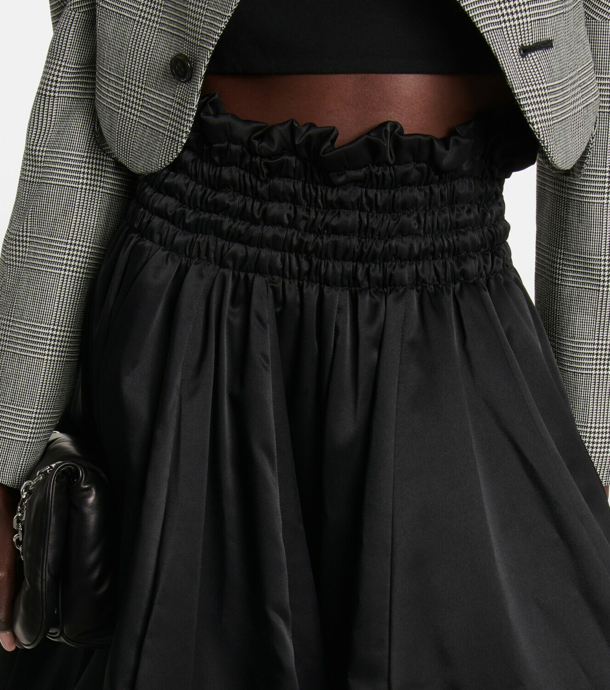 Noir Kei Ninomiya High-rise satin midi skirt Noir Kei Ninomiya Noir Kei Ninomiya High-rise satin midi skirt Noir Kei Ninomiya