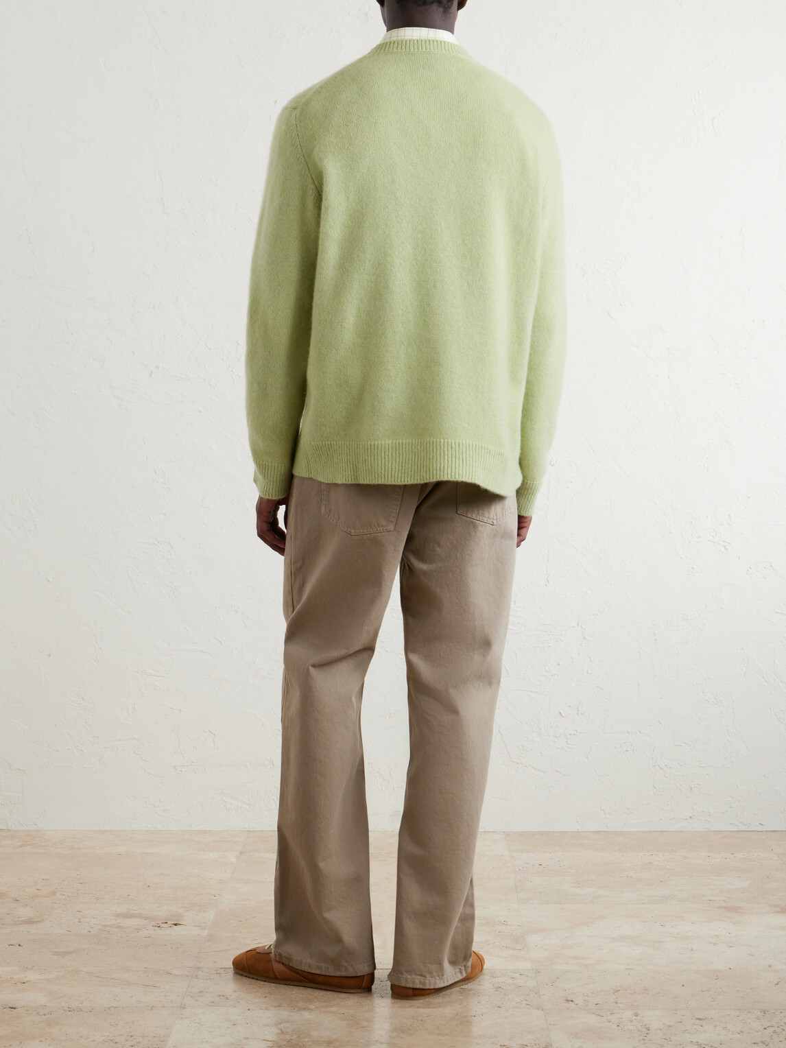 The Elder Statesman - Nimbus Cashmere and Silk-Blend Sweater - Green