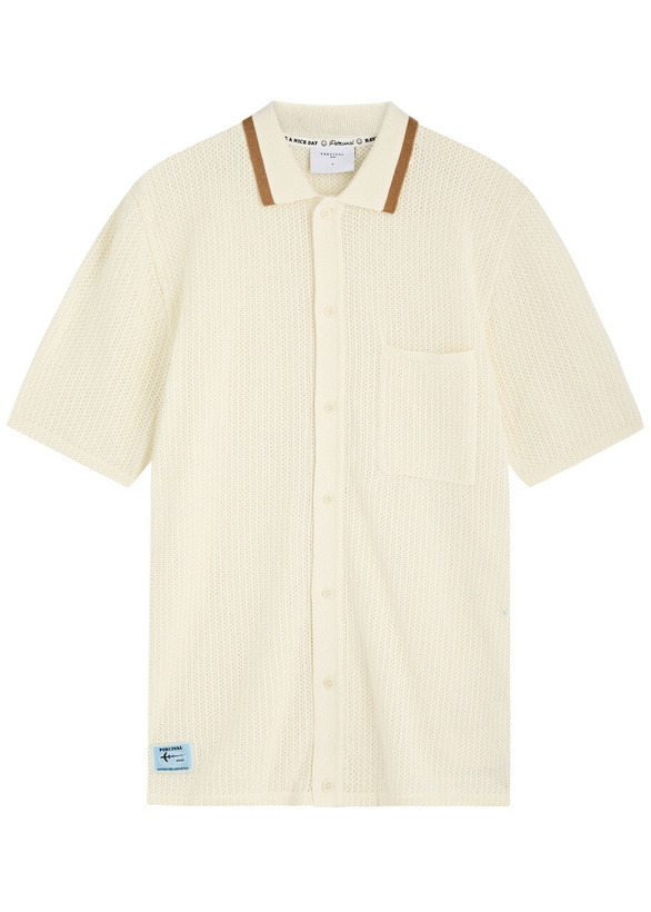 Photo: Percival Alfie Pointelle-knit Cotton Shirt Cream