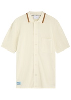 Percival Alfie Pointelle-knit Cotton Shirt Cream