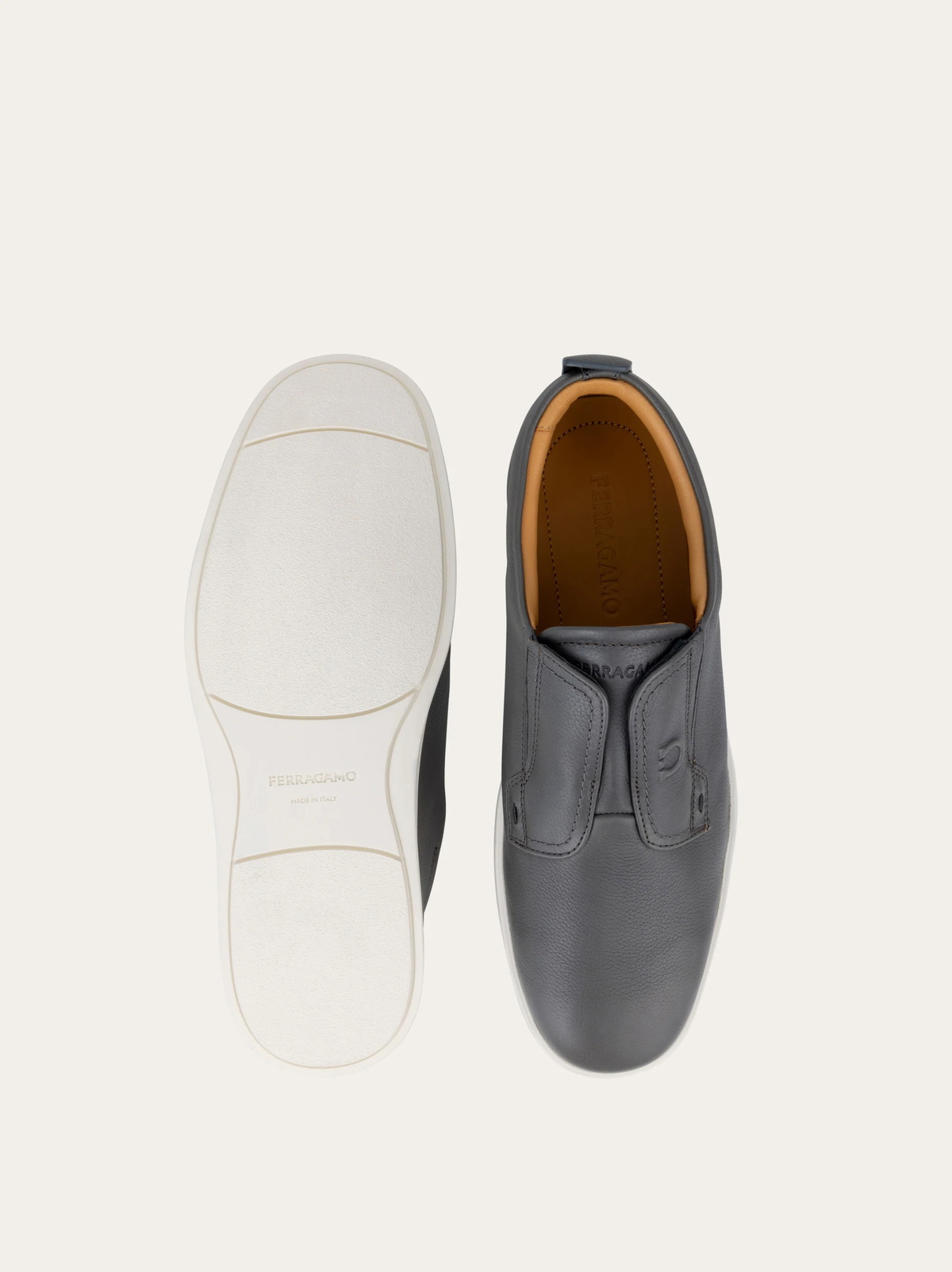 Ferragamo Mens Derby slip-on in Grey