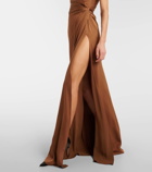 Alex Perry One-shoulder satin gown