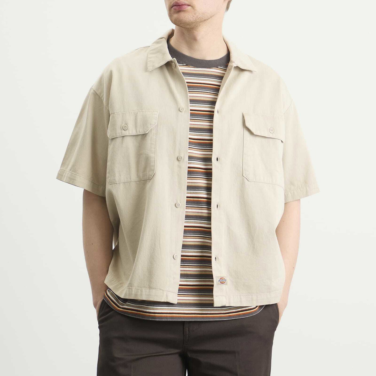 Dickies Men's 247 Garment Dyed Work Shirt in Stone