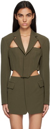 lesugiatelier Khaki Cutout Blazer