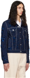 Marni Blue Distressed Denim Jacket