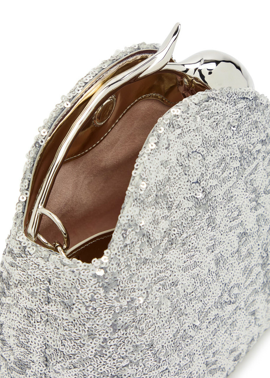 Erdem Bloom Mini Sequin-embellished top Handle bag - Silver - One Size