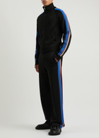 Wales Bonner Tide Striped Knitted Sweatpants Black