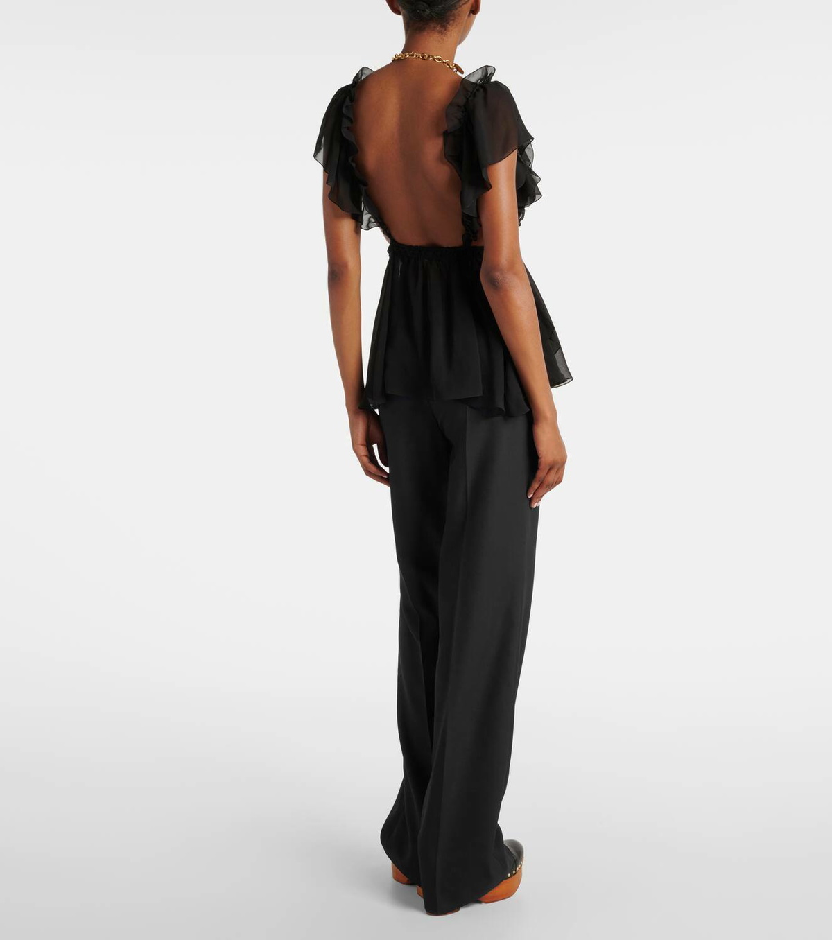 Chloé Ruffled silk chiffon top Chloe