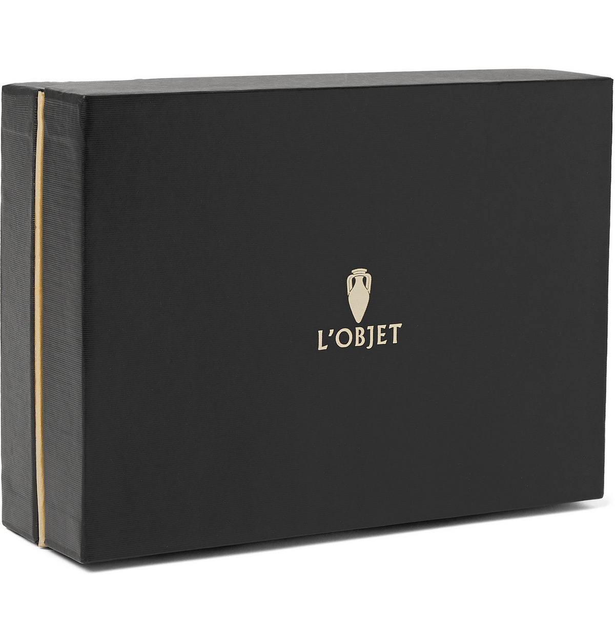 L'Objet - Crocodile-Effect Gold-Plated Porcelain Box with Two Decks of Playing Cards - Black