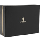 L'Objet - Crocodile-Effect Gold-Plated Porcelain Box with Two Decks of Playing Cards - Black