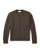 mfpen - Editor Cable-Knit Wool Zip-Up Cardigan - Brown