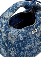 Ganni Hobo Mini Floral-jacquard Woven top Handle bag - Denim - One Size
