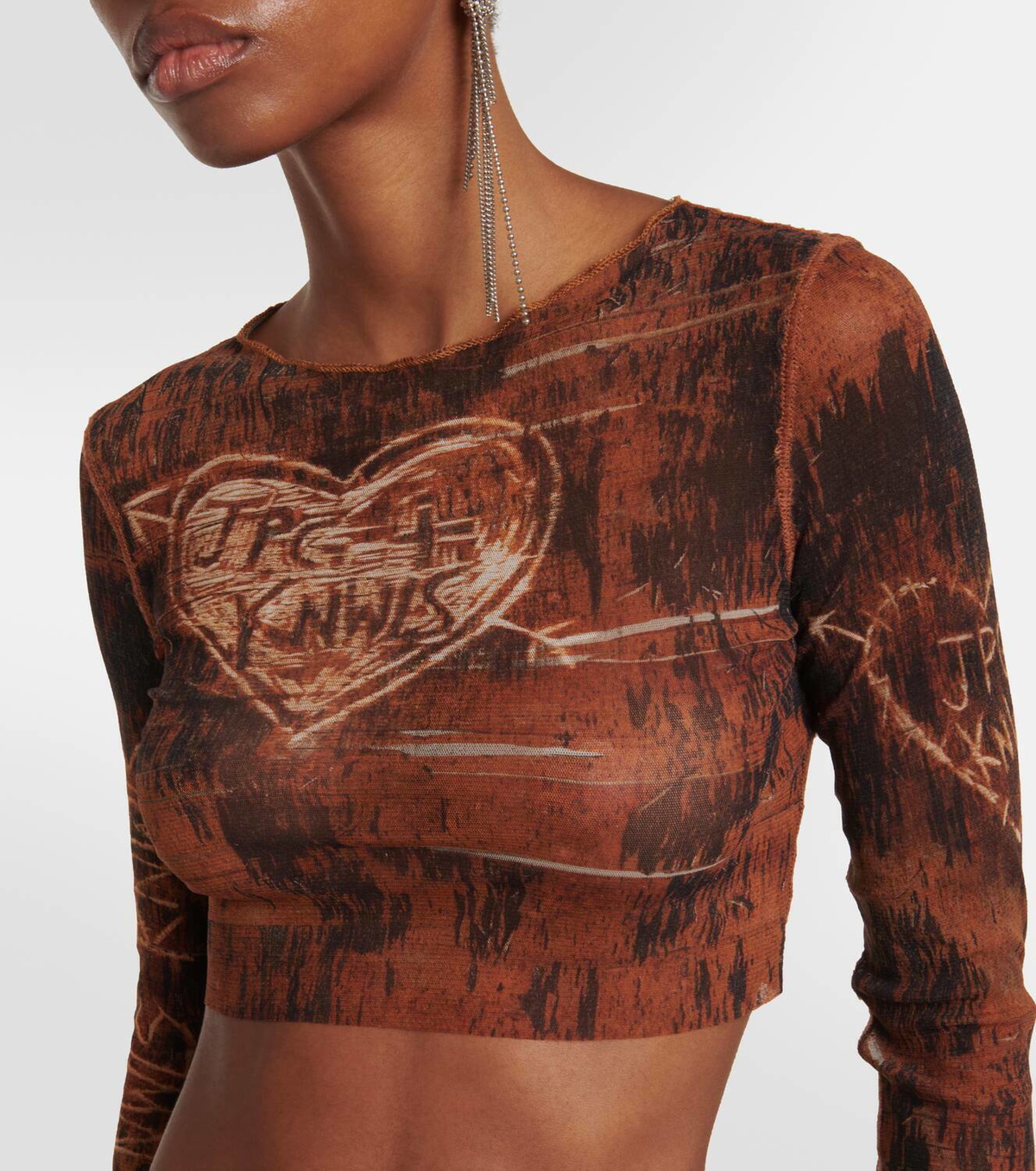 Jean Paul Gaultier x KNWLS printed mesh crop top Jean Paul Jean Paul Gaultier x KNWLS printed mesh crop top Jean Paul