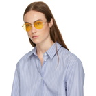 Garrett Leight Silver Beaumont Aviator Sunglasses