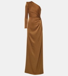 Alex Perry One-shoulder satin gown