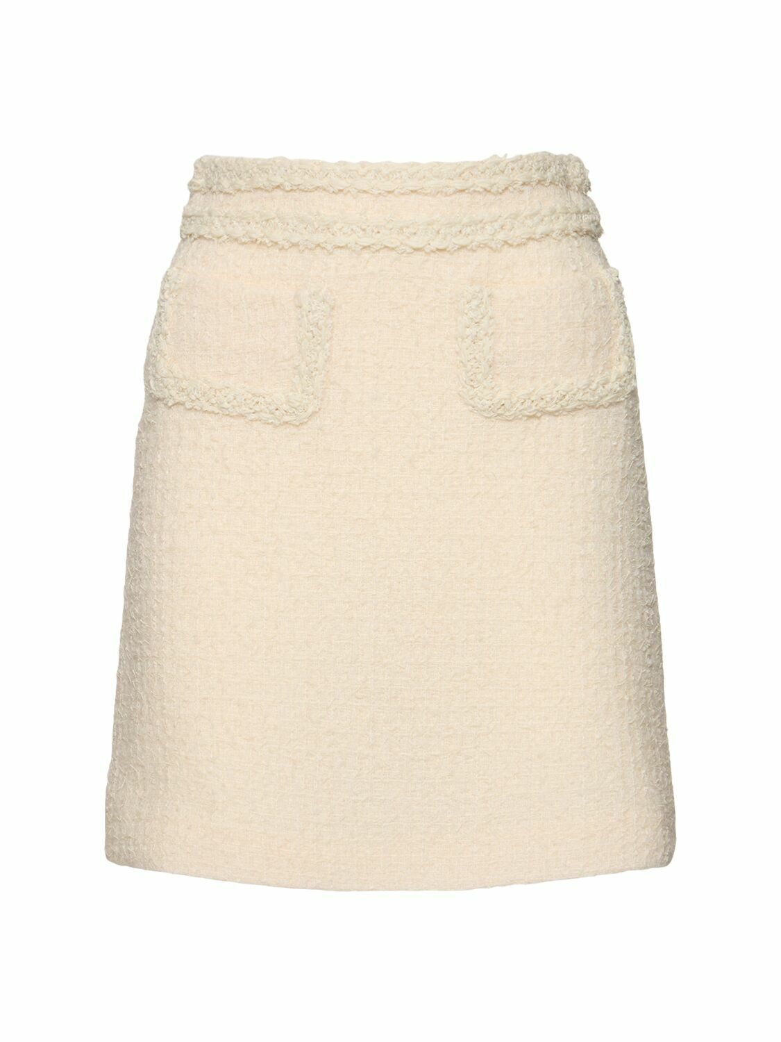 ミニスカート Giambattista Valli BOUCLE MINI SKIRT Giambattista Valli Polka-Dot Boucle Lace-Trim Mini Skirt