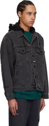 AAPE by A Bathing Ape Black 'AAPE Now' Light Weight Denim Jacket