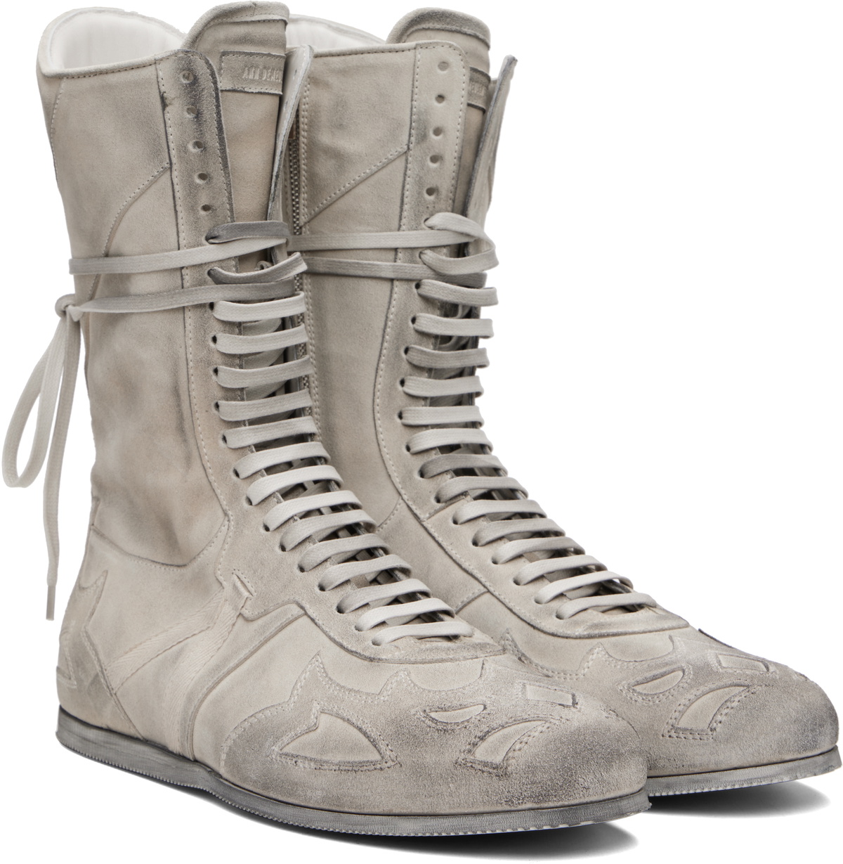 Ann Demeulemeester Gray Palne High-Top Boxing Sneakers