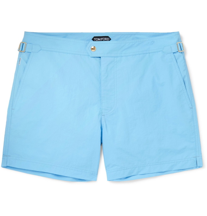 Photo: TOM FORD - Slim-Fit Mid-Length Swim Shorts - Blue