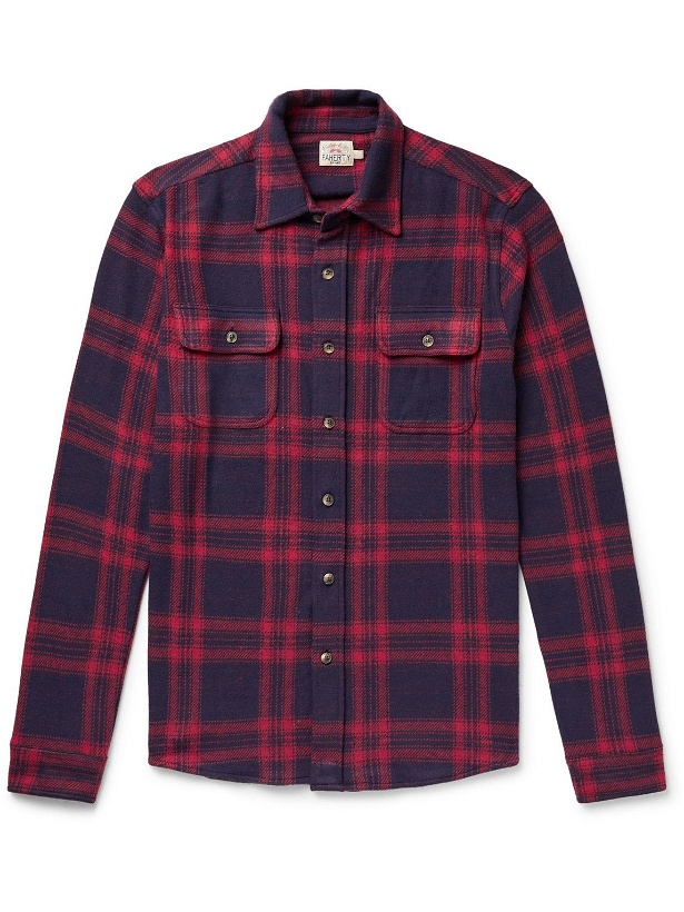 Photo: Faherty - Legend Checked Flannel Shirt - Red
