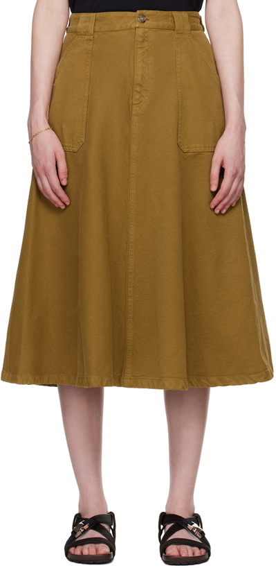 Photo: A.P.C. Tan Laurie Denim Midi Skirt