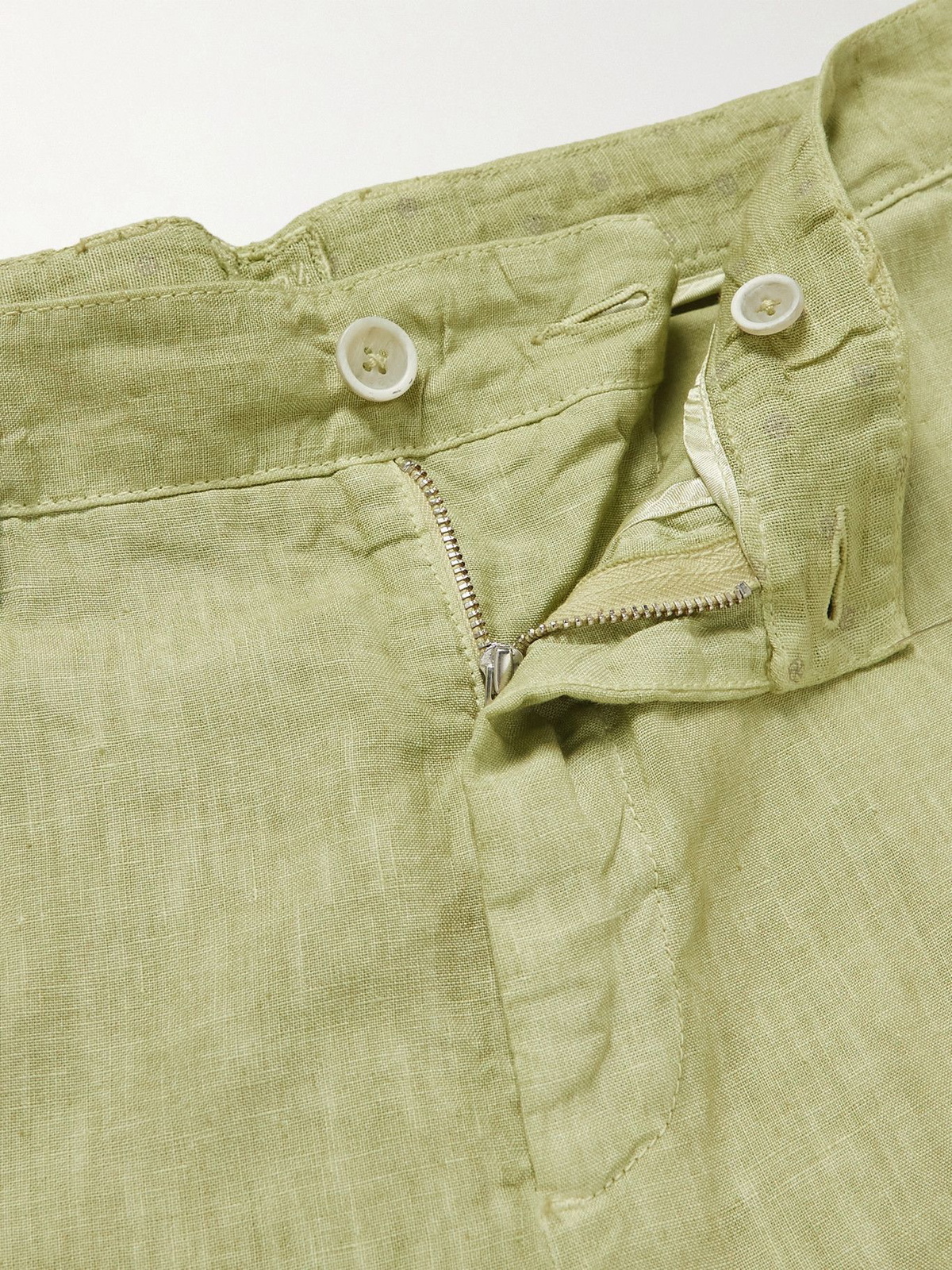 Linen Bermuda Shorts Green