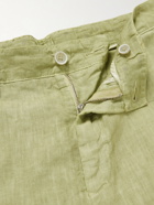 120% - Garment-Dyed Linen Bermuda Shorts - Green
