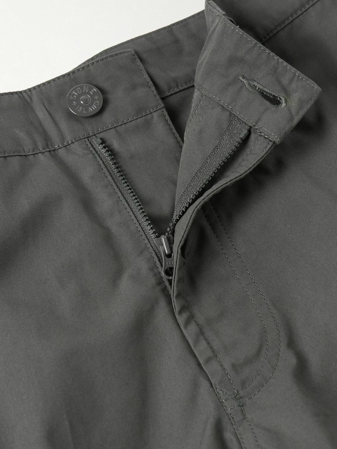 Stone Island - Ghost Tapered Logo-Appliquéd Cotton Cargo Trousers - Gray