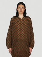 Isa Boulder - Check Knit Hooded Sweater in Brown