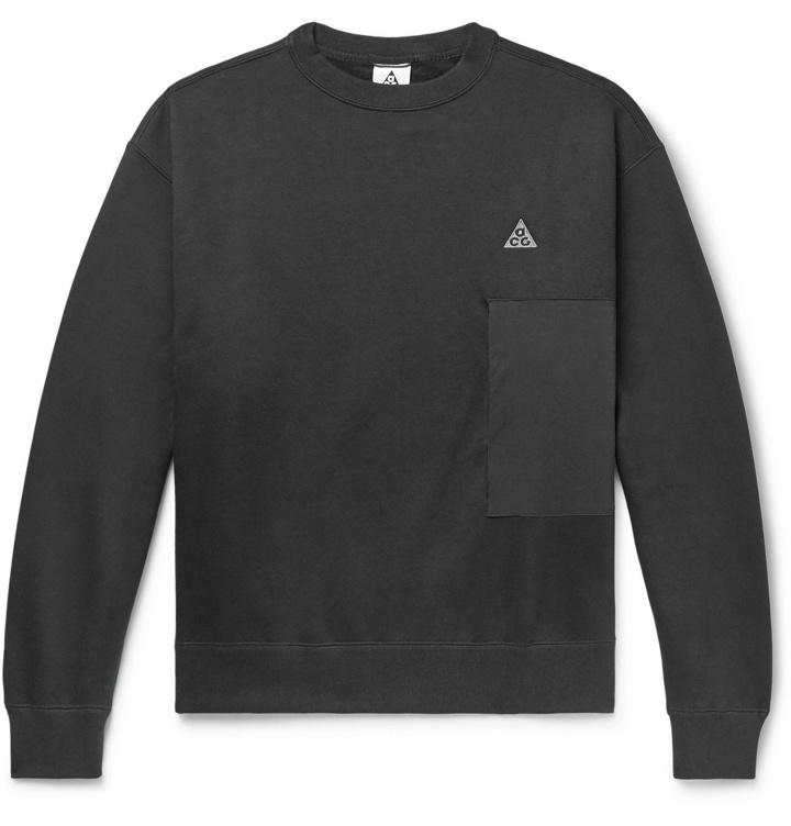 Photo: Nike - ACG NRG Logo-Embroidered Fleece-Back Cotton-Blend Jersey Sweatshirt - Black