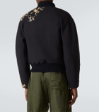 Dries Van Noten Embroidered wool-blend bomber jacket