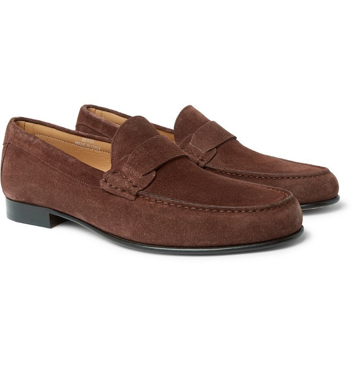 Photo: Canali - Suede Penny Loafers - Men - Brown