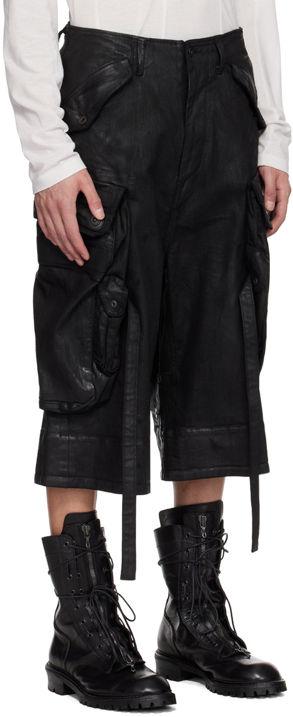 Julius Black Gas Mask Denim Shorts Julius