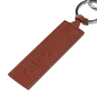 A.P.C. Leather Logo Keyring in Dark Brown