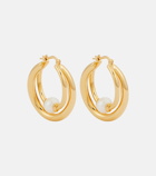 Chloé Darcey pearl gold-plated hoop earrings