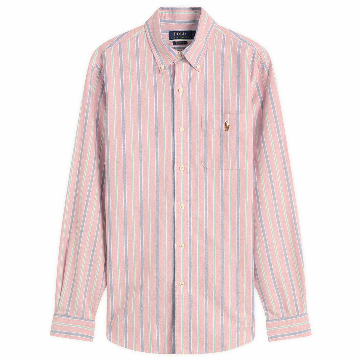 Polo Ralph Lauren Men's Button Down Stripe Oxford Shirt in Orange
