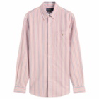 Polo Ralph Lauren Men's Button Down Stripe Oxford Shirt in Orange Royal Multi